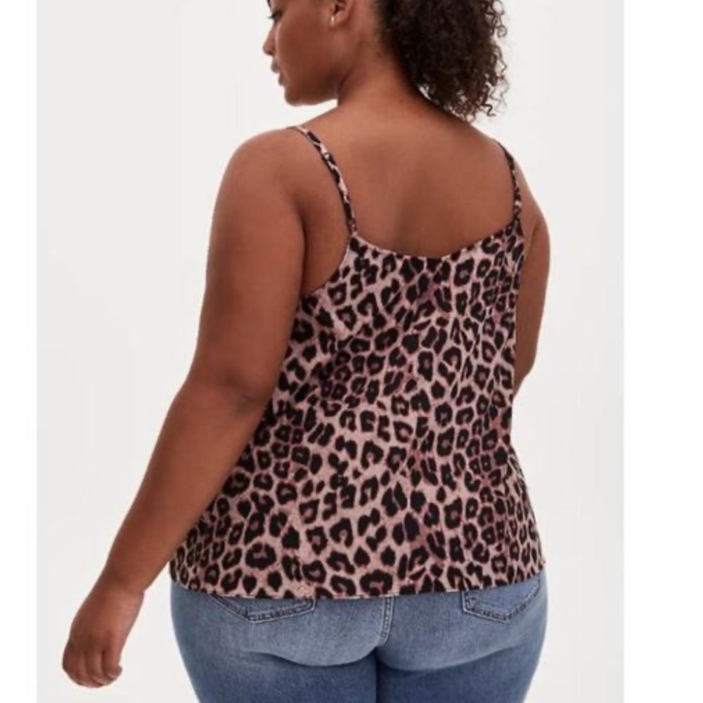 Torrid Women's Top Size 4X Cami Leopard Print Black Lace Trim-New With Tag - Picture 2 of 8
